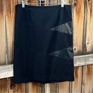 Alfani skirt career black faux leather 4% spandex Sz 10